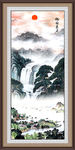 竖幅山水画