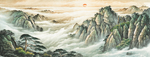 中式高清山水壁画