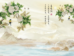 鸟鸣涧中式花鸟图