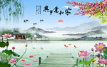 山水画背景墙