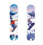 矢量滑雪插画