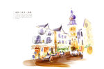 欧式建筑插画