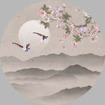 海棠花 新中式禅意花鸟山水画
