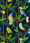 鸟类森林手绘插画水彩创意装饰画