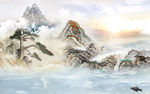 高清新山水画 TIF分层画