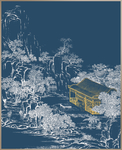 新中式古建筑立体砂岩装饰画