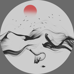 圆形水墨画