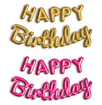 金色红色精美生日气球
