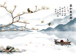 中式山水家和万事兴电视背景墙