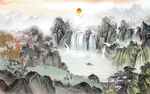 山水画 中式风景画 TIF分层