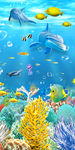 海底世界海豚3D立体玄关