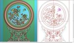 牡丹 花开富贵 圆屏风 花鸟牡