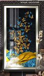 金色珐琅彩蝴蝶山水装饰画