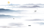 新中式山水抽象背景墙