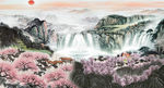 山水国画背景墙