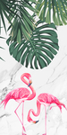 现代大理石北欧植物火烈鸟玄关画