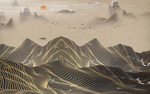 新中式抽象线条意境山水背景墙壁