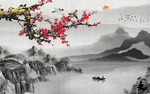 工笔花鸟背景墙