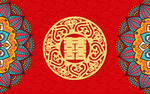 喜庆红色结婚地毯