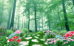 森林风景3d背景墙