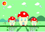 矢量蘑菇房子