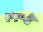 酒杯模型 烟灰缸 C4D模型