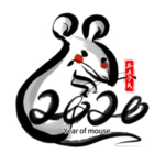 手绘国风水墨新年老鼠图片