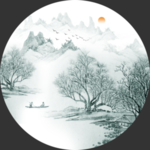 圆形山水画