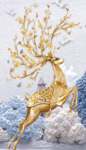 麋鹿森林油画装饰画