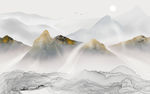 水墨山水背景墙