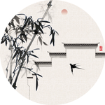 竹子马头墙装饰画