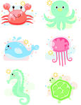 动物元素海洋动物卡通可爱