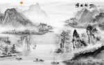 新中式风景山水画 TIF分层