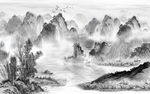 中式山水装饰画 TIF分层