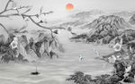 高档 山水装饰画 TIF分层
