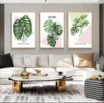 植物叶子三联画