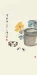 中式无框画水墨写意齐白石手绘花