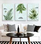 植物叶子简约三联画