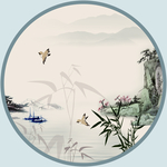 圆形山水画