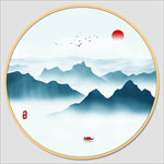 圆形水墨