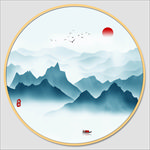 圆形水墨