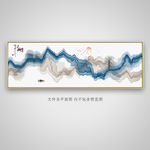 禅意抽象水墨画卧室床头画