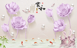 花开富贵电视墙背景图