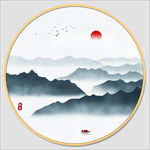 圆形山水
