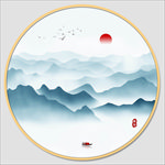 圆形山水画