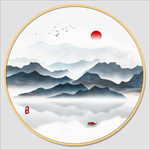 圆形水墨