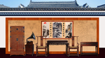 古代客厅LED大屏图小品图