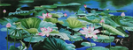 荷花油画