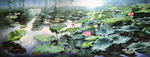 荷花油画