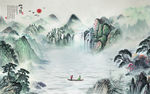 山水情山水中国风画 TIF分层